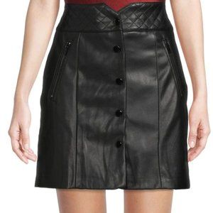 Carmen Marc Valvo, Faux Leather skirt
